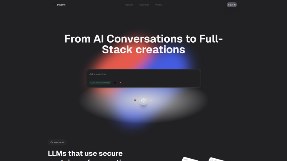 Devento - Build full stack apps with AI
