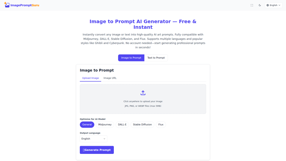 Image to Prompt Generator – No Login Needed