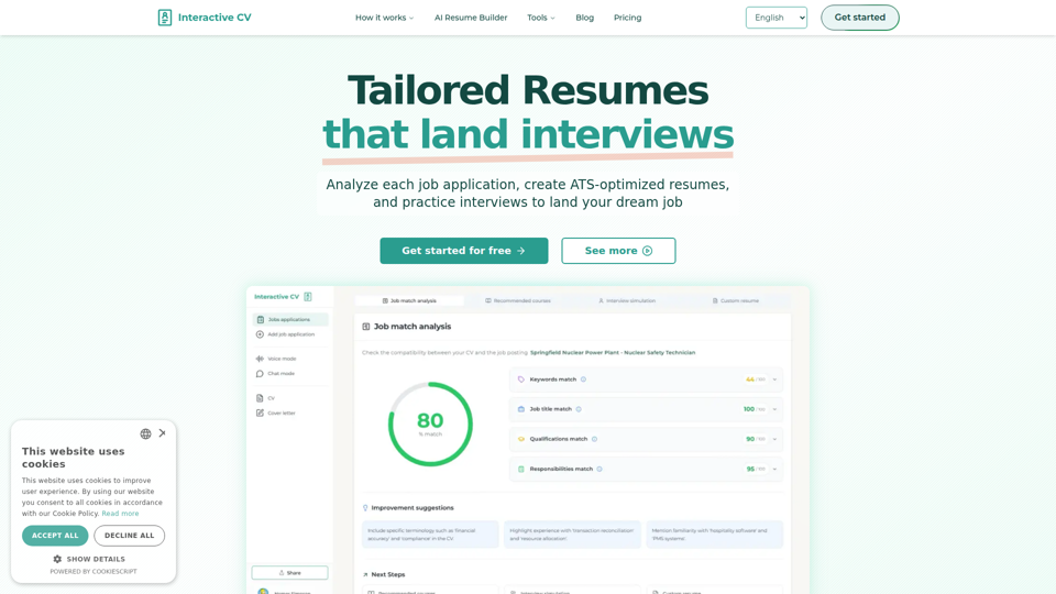 Tailored Resumes for Each Job | ATS-Optimized | Interactive CV