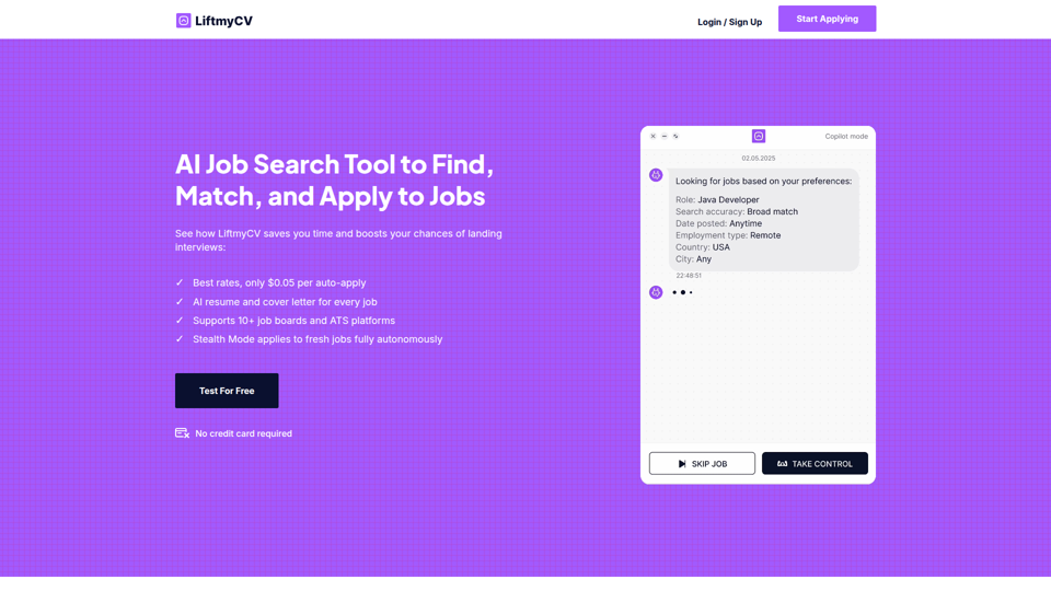 LiftmyCV | AI Job Search Tool to Find, Match & Apply to Jobs