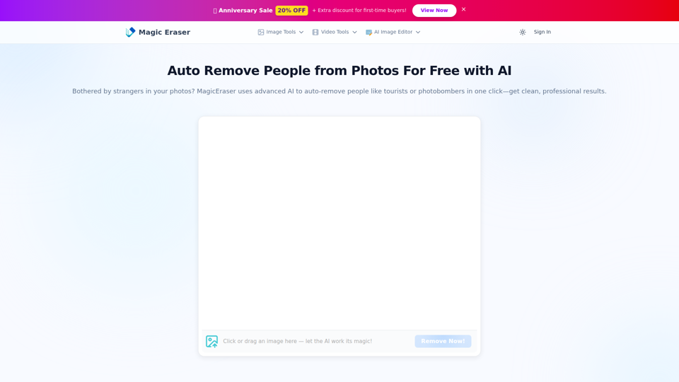 Remove People from Photos - Free, Online, No Sign-up, No Ads