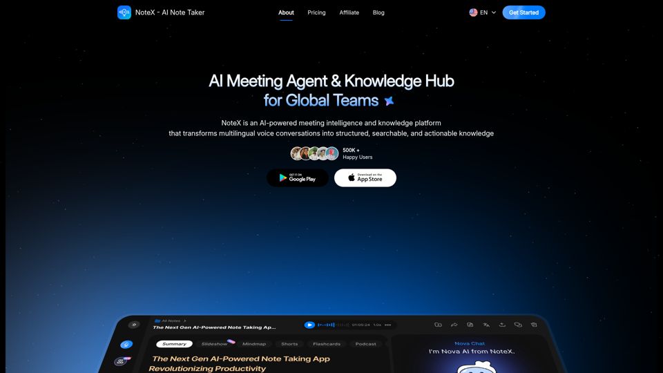 NoteX | AI Meeting Agent for Any Meeting