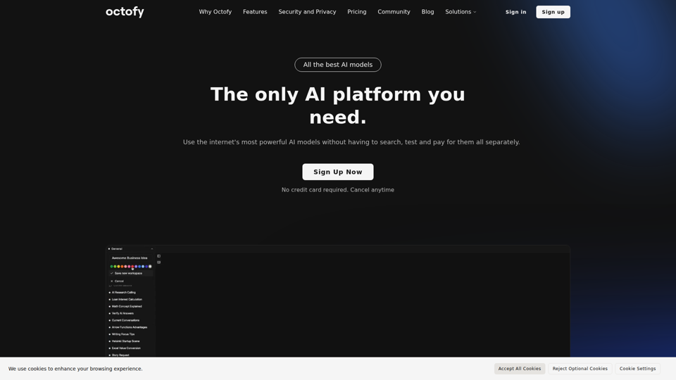 Octofy - The Right AI for Every Task