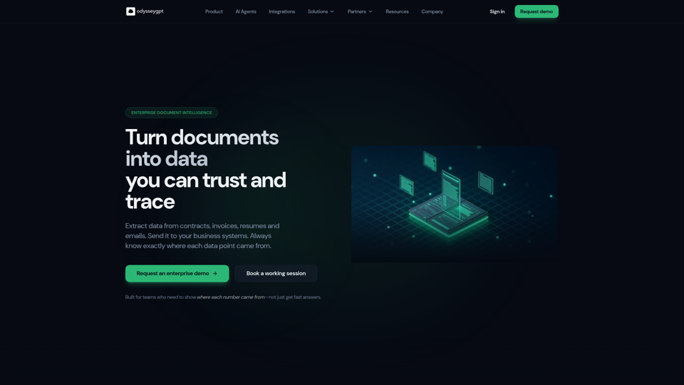 OdysseyGPT | エンタープライズ向けドキュメントインテリジェンスプラットフォーム