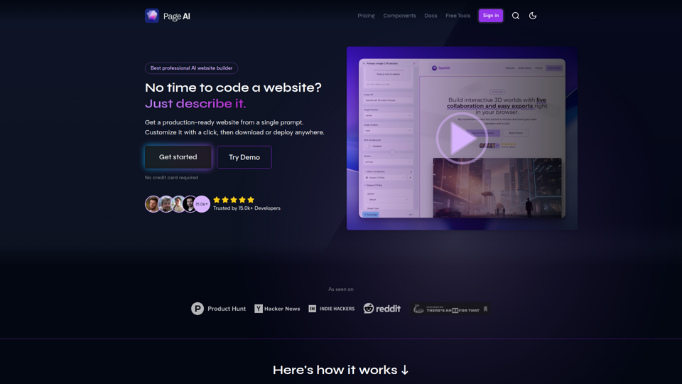 PageAI - the best AI website builder for professionals