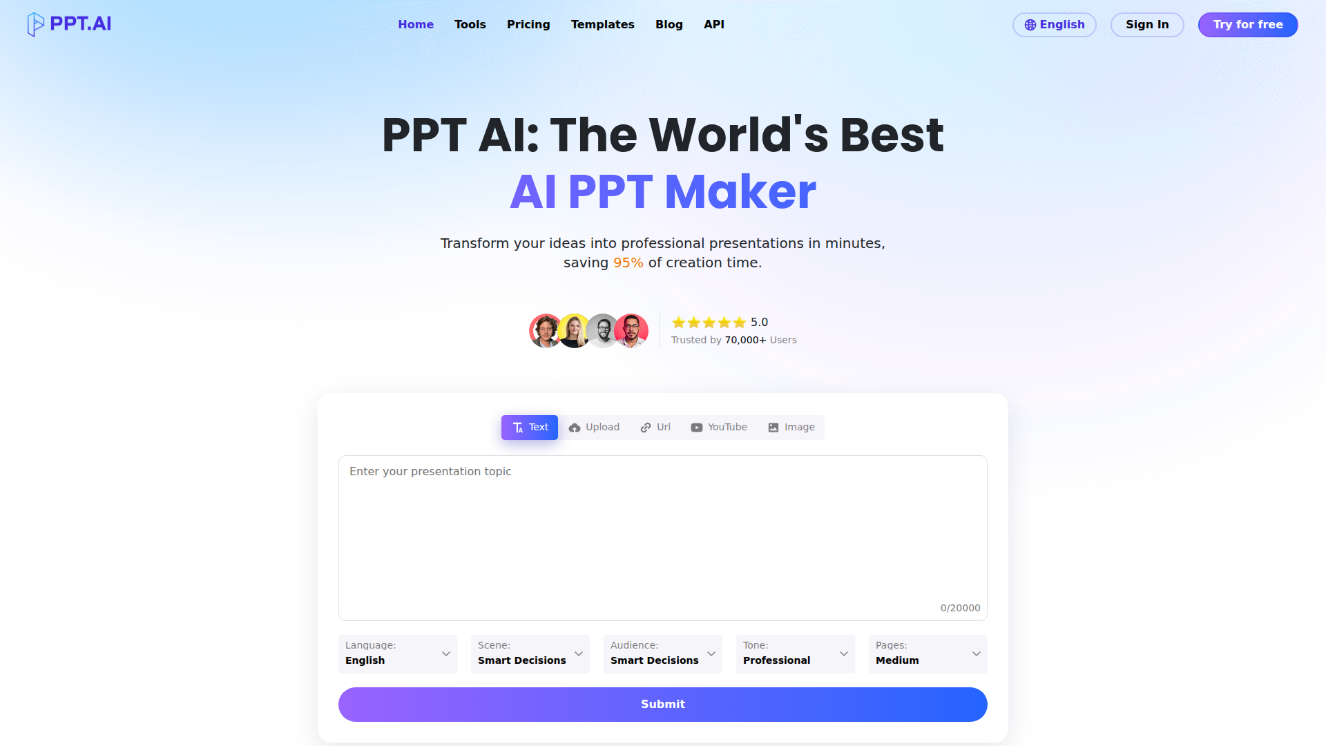 PPT AI - Creador de presentaciones con IA, rápido y fácil | PPT.AI