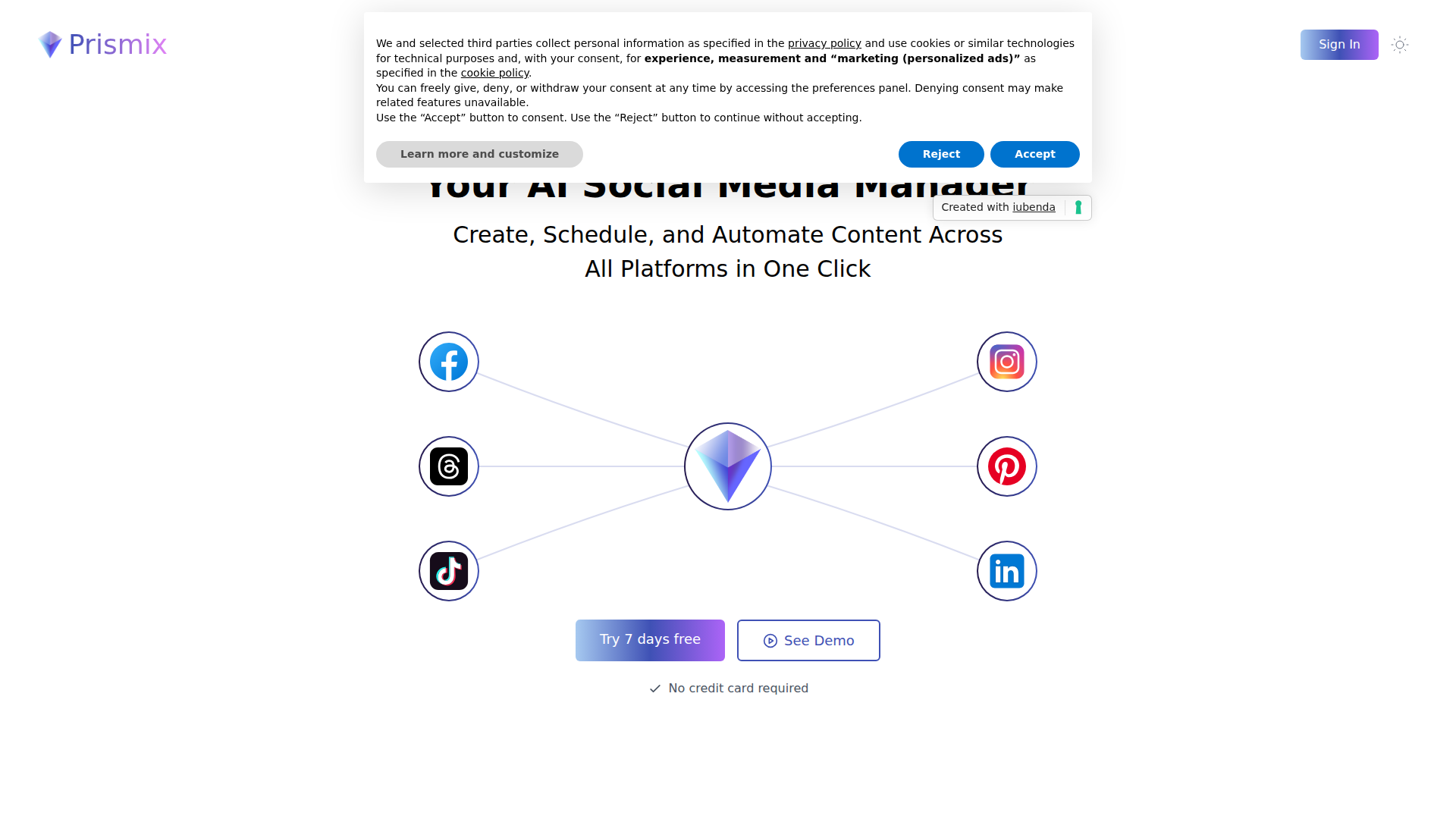 Prismix - Your AI Social Media Manager