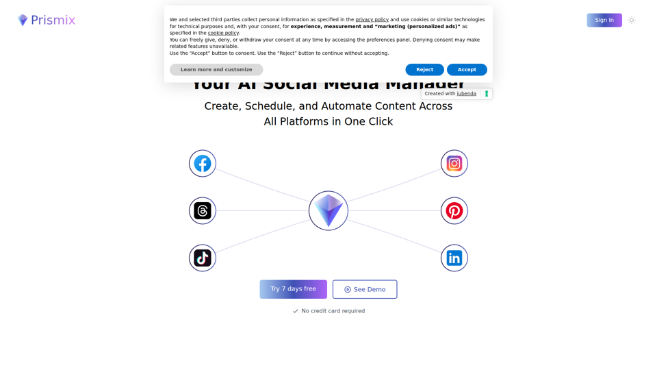 Prismix - Your AI Social Media Manager