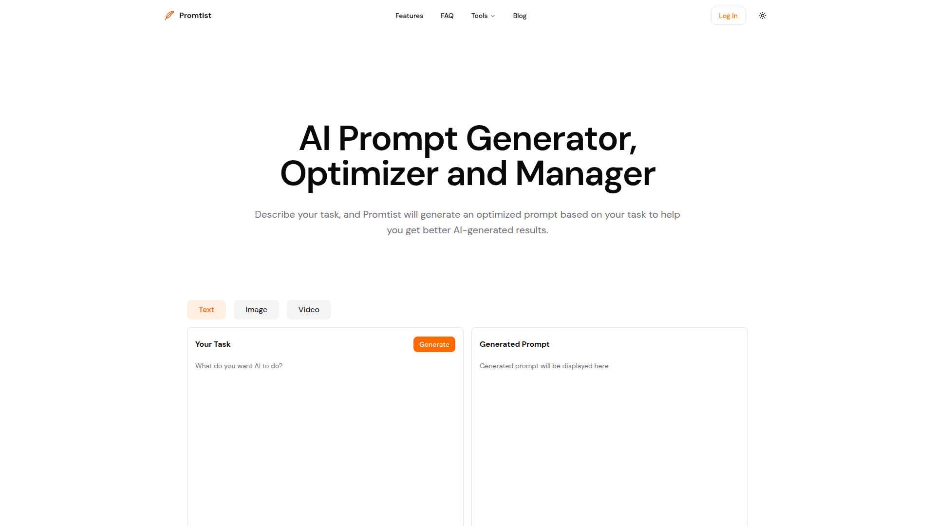Generador, optimizador y gestor de prompts de IA | Promtist