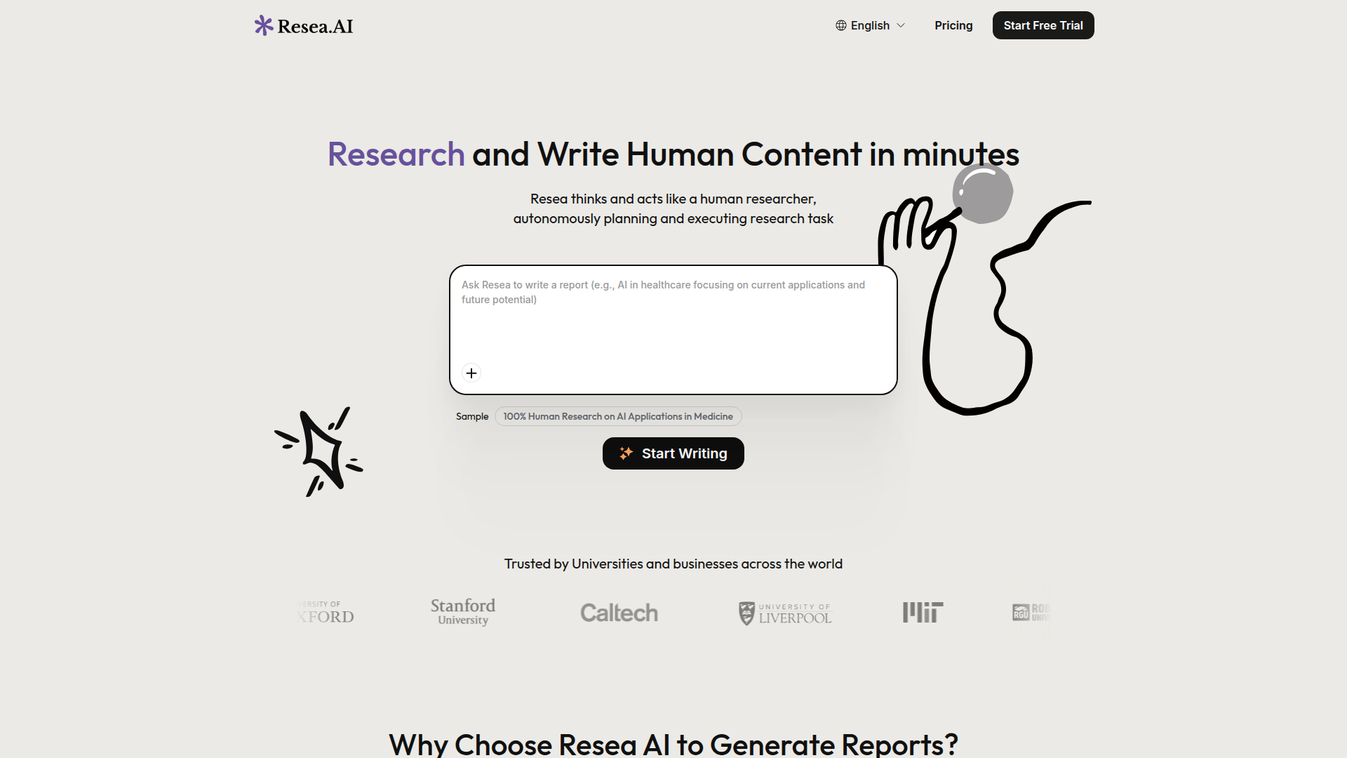 Resea AI: Deep Research and Writing like a human