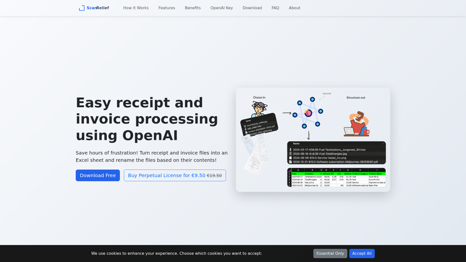 ScanRelief - Receipts to Excel Conversion Made Easy