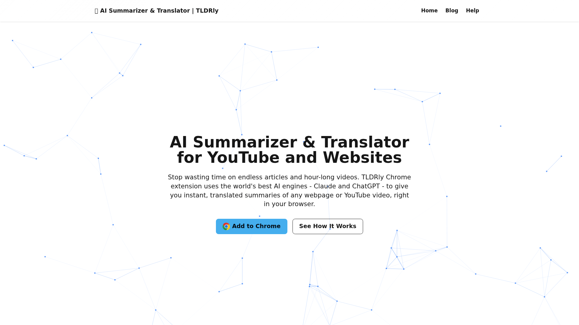 TLDRly - 适用于 YouTube 和网站的 AI 摘要工具 | Chrome 扩展程序