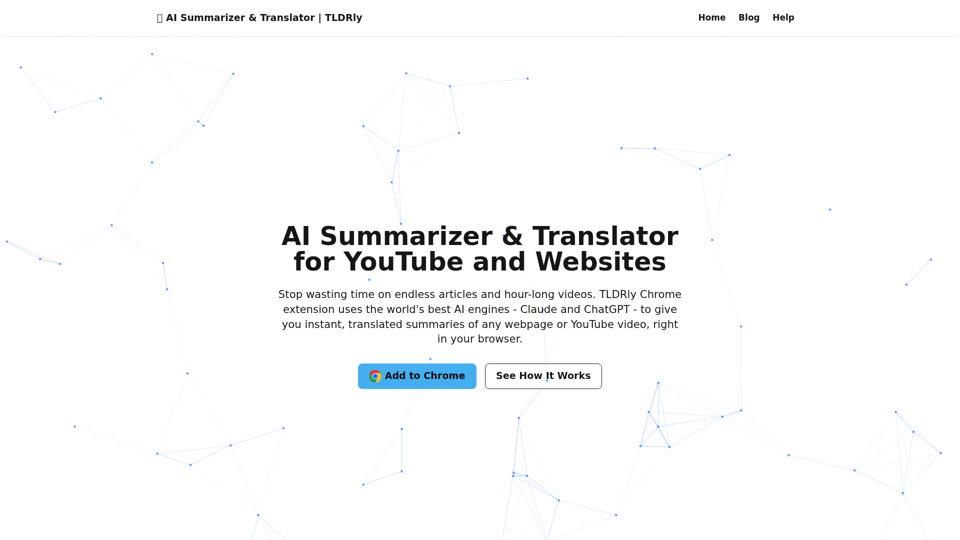 TLDRly - 适用于 YouTube 和网站的 AI 摘要工具 | Chrome 扩展程序