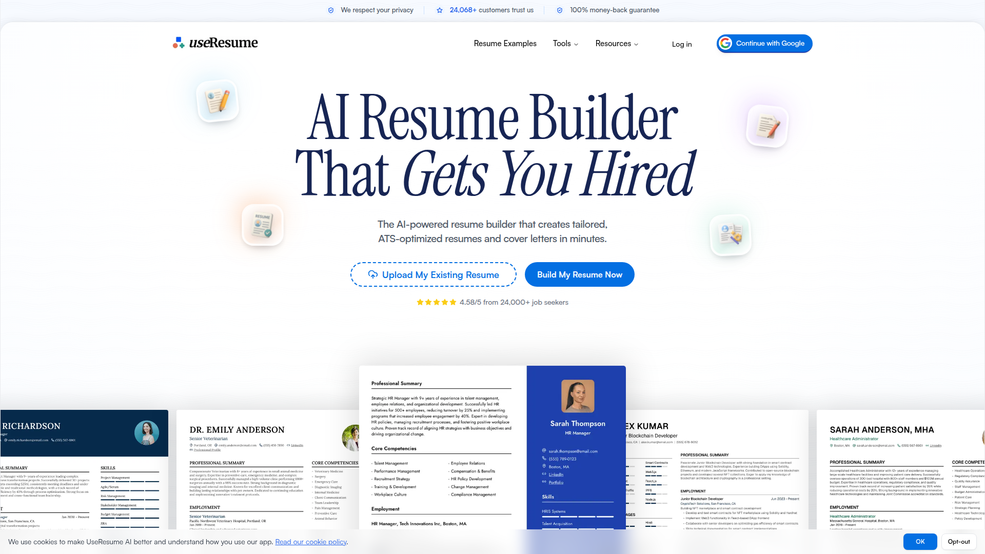 AI 简历生成器 - 几分钟内创建符合 ATS 优化的简历 | UseResume AI