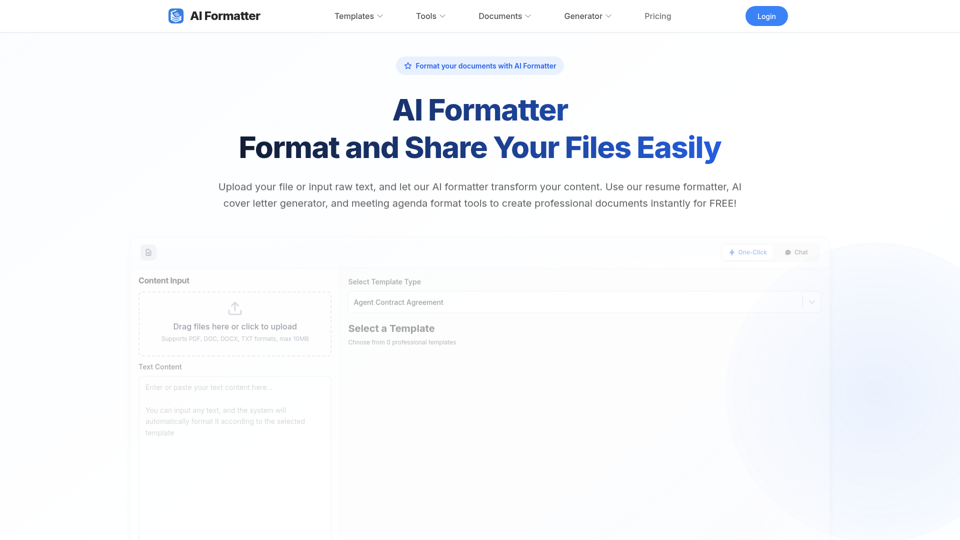 AI-Formatierer – Dokumente mit professionellen Vorlagen formatieren