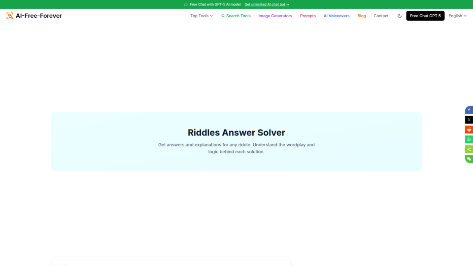 Riddles Answer Solver - Get Answers & Explanations for Any Riddle