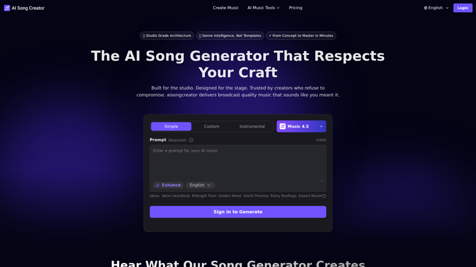 Generador de canciones con IA en línea que respeta tu oficio