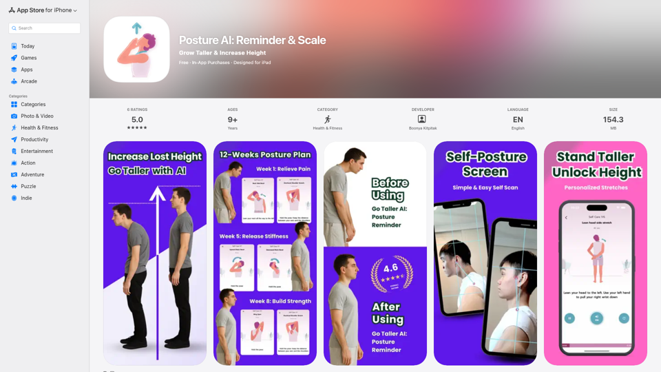 Posture AI: Erinnerungs- & Waagen-App – App Store