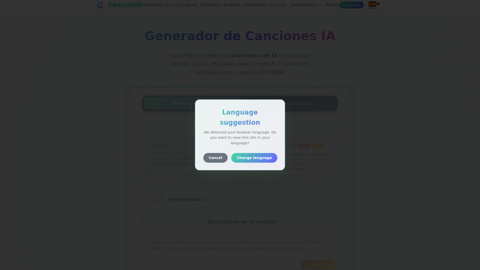 Generador de Canciones IA | CancionIA.com