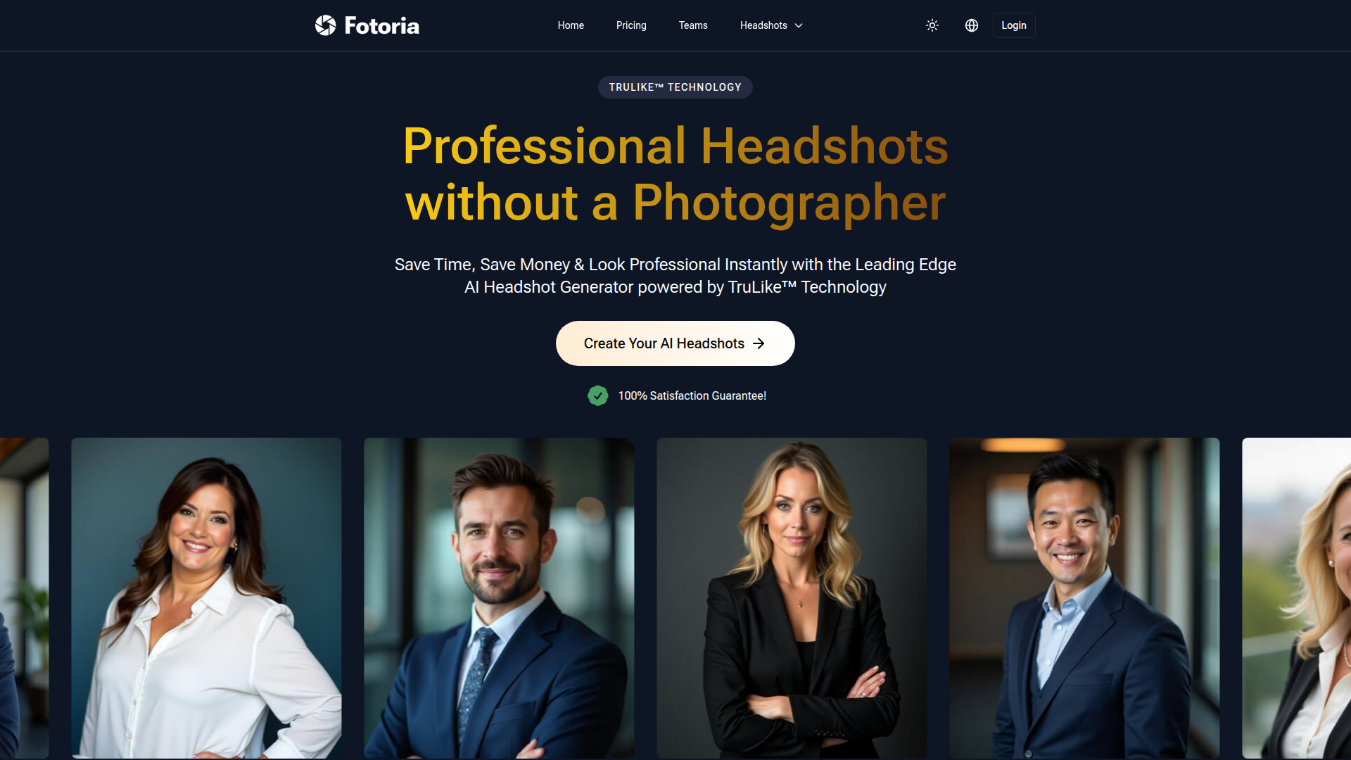 AI Headshot Generator for Professional Headshots | Fotoria Photos
