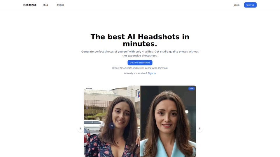 AI Headshot Generator | Professional Headshots Online | Headsnap