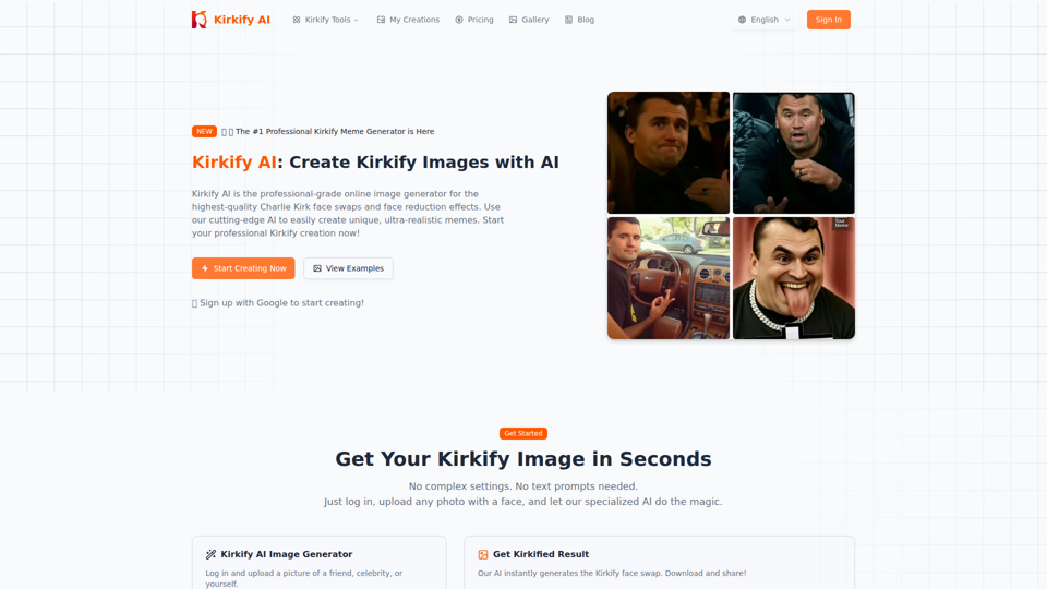 Generador de imágenes de IA de Kirkify - Crea imágenes de Kirkify con IA