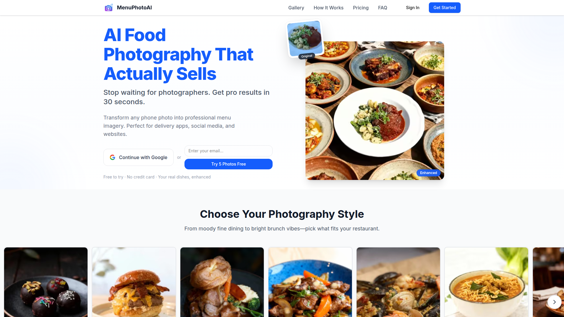 AI Food Photography: Studio Quality in 30 Seconds | Free Trial | MenuPhotoAI