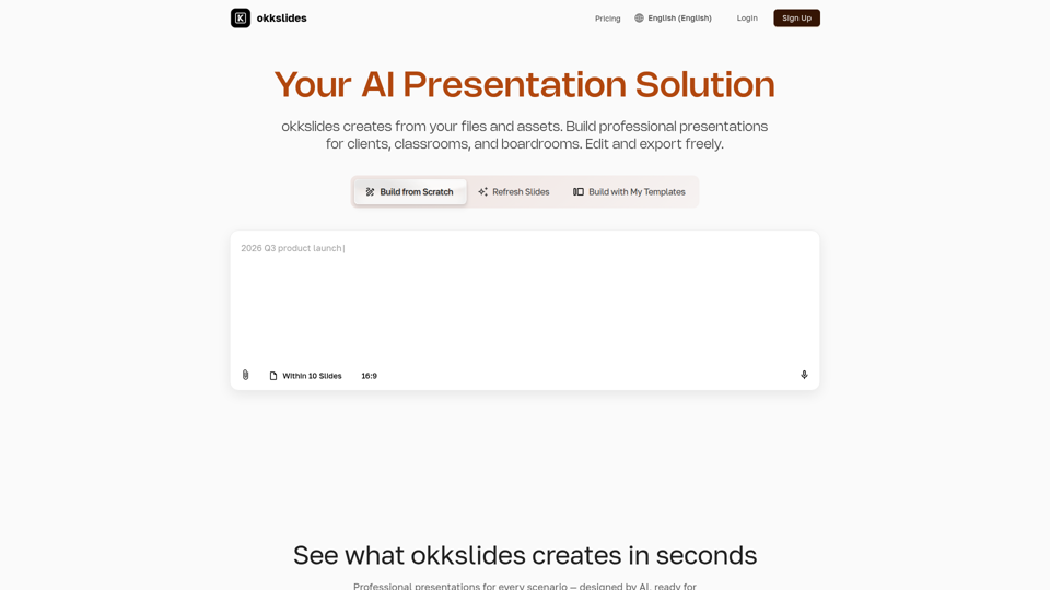okkslides - AI Slides Maker | Business & Professional Presentations