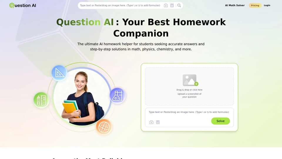 Fragen Sie die kostenlose KI online: Lösen Sie alle Ihre Hausaufgaben in Sekunden