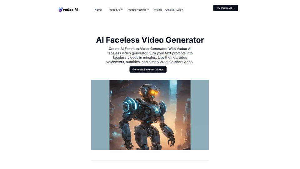 AI Faceless Video Generator | Vadoo AI