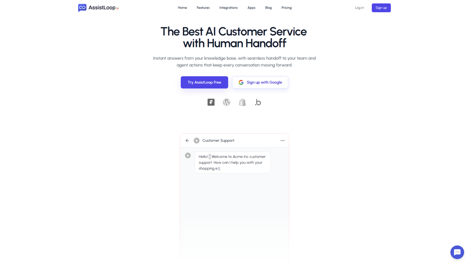 AI Agent for customer service | AssistLoop.ai