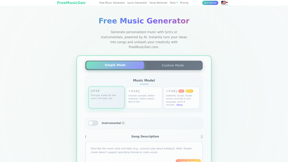 FreeMusicGen.com 提供的免费音乐生成器 - AI 音乐生成器 | 创建自定义音乐