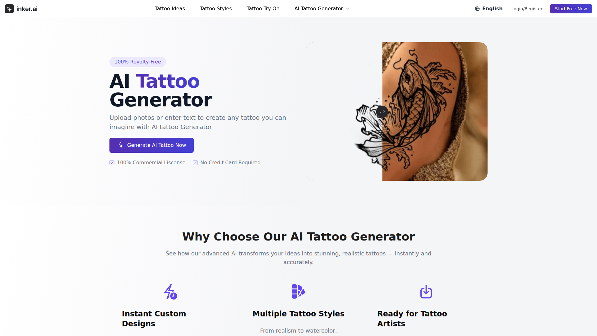 Free AI Tattoo Generator - Inker.AI