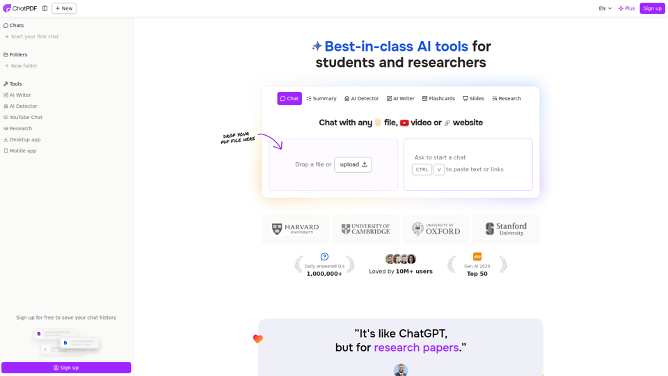 ChatPDF AI | Chat with any PDF | Free