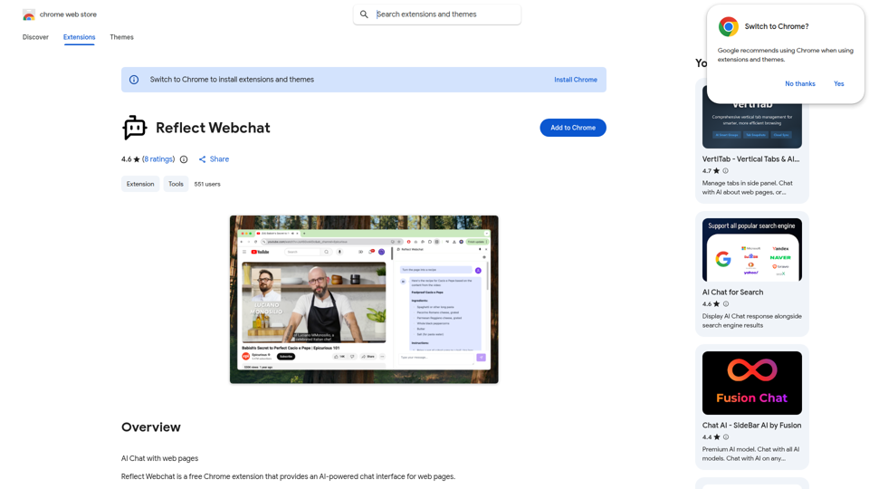 Reflect Webchat - Chrome Web Store