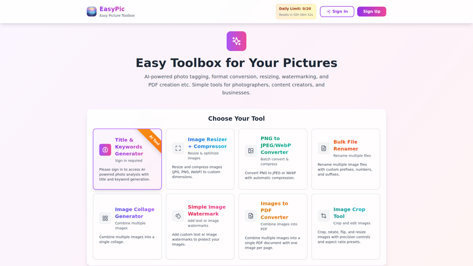 EasyPic - AI-Powered Photo Tagging