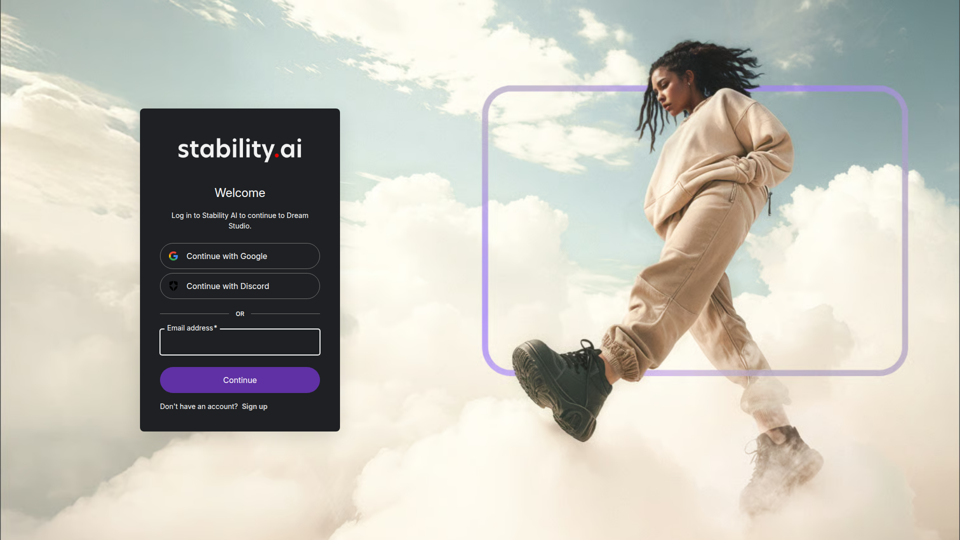 Log in | Dream Studio