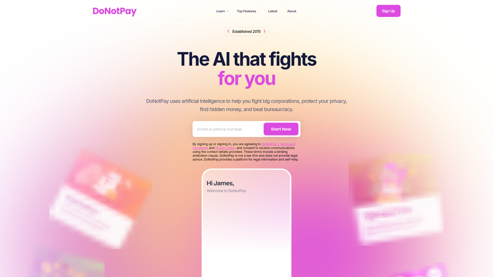 DoNotPay - Tu defensor del consumidor con IA