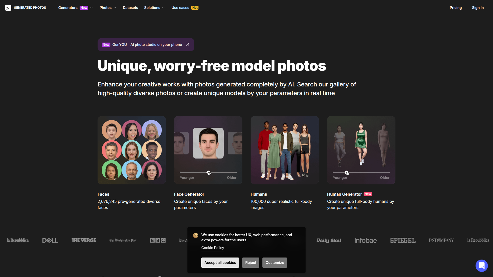 Generated Photos | Unique, worry-free model photos