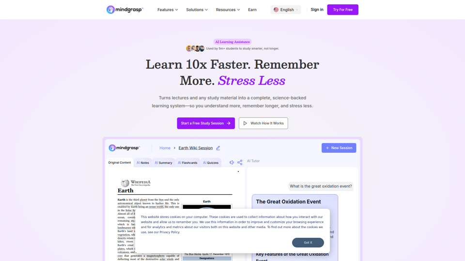 Mindgrasp - #1 AI Learning Assistant for Students and Professionals