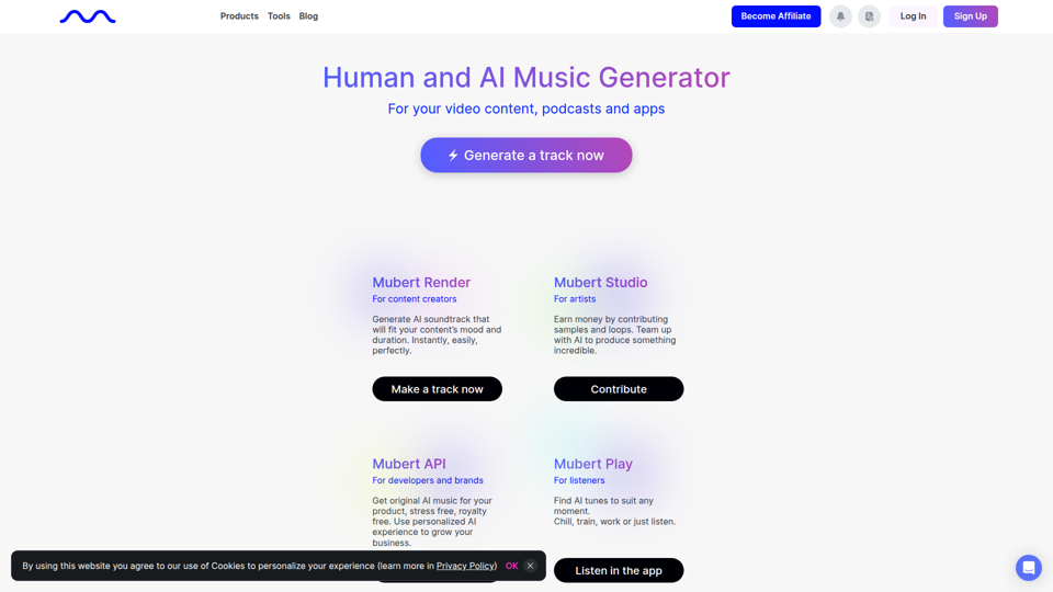 ≻ Generador de Música con IA Mubert — Música Libre de Regalías ✓ El Mejor Generador de Música con IA