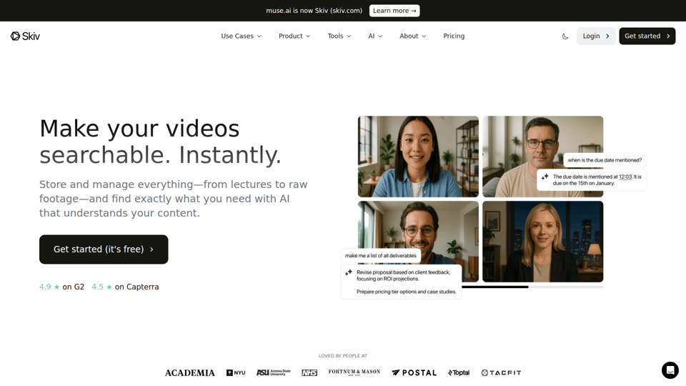 Skiv | El poder del video hecho simple para ti.