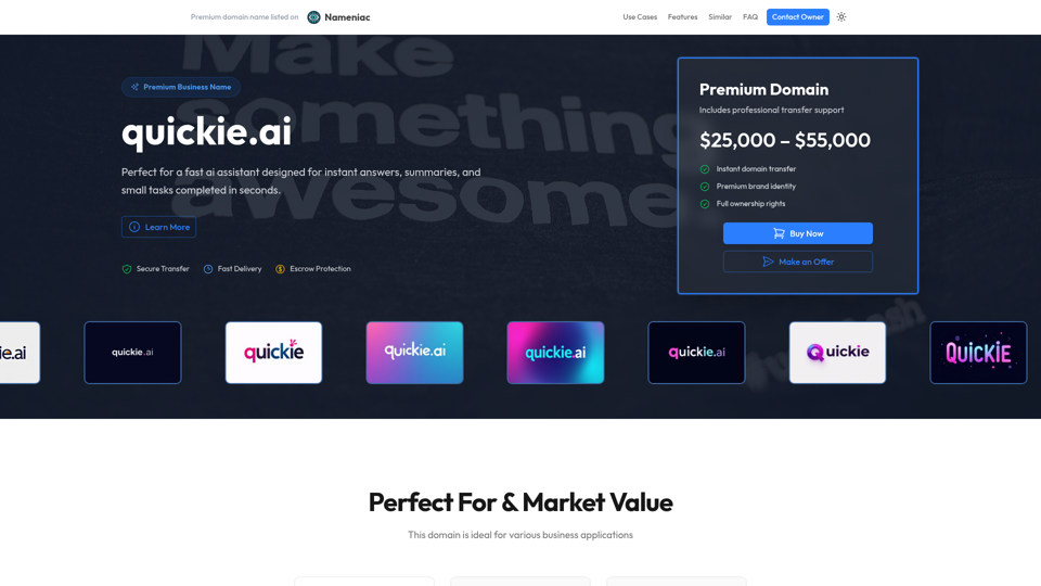 quickie.ai - Dominio prémium en venta - Dominio prémium