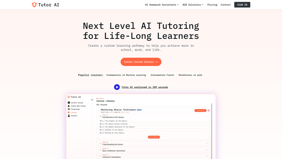 Tutor AI - Your personal AI tutor to learn anything