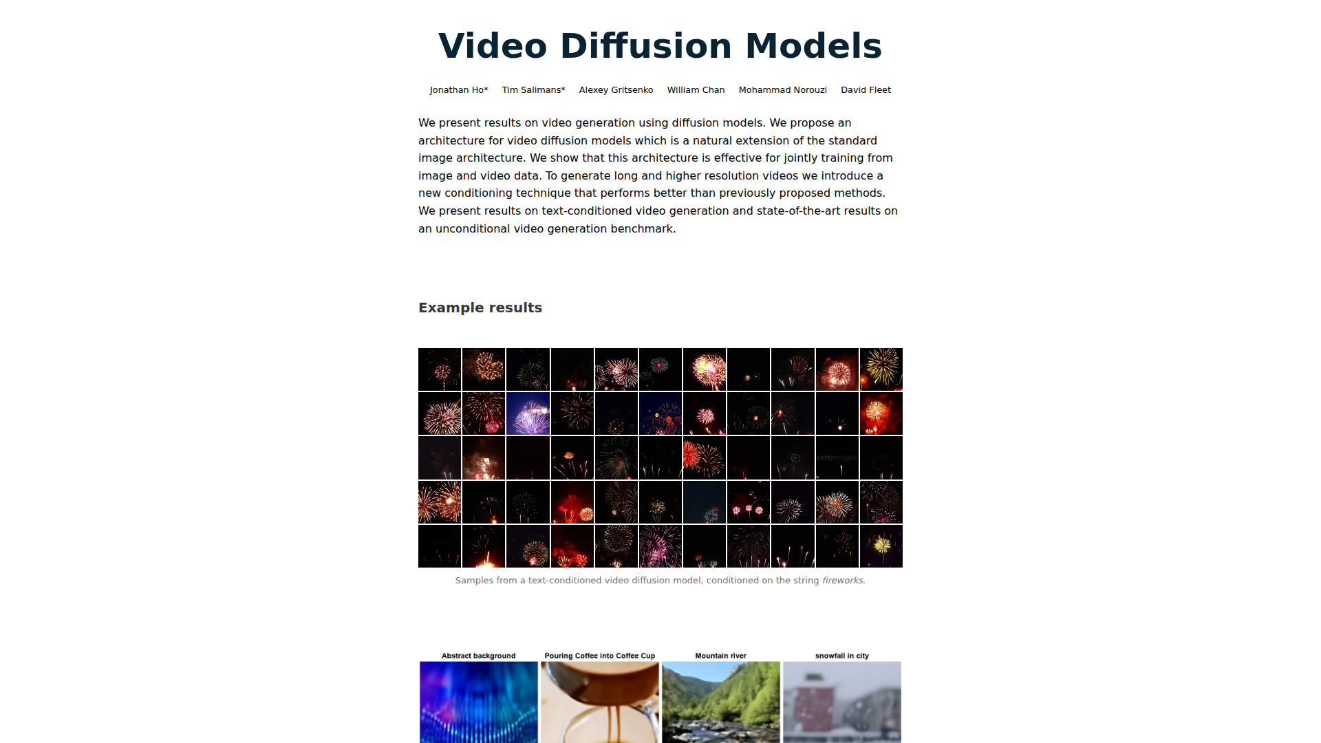 Video Diffusion Models