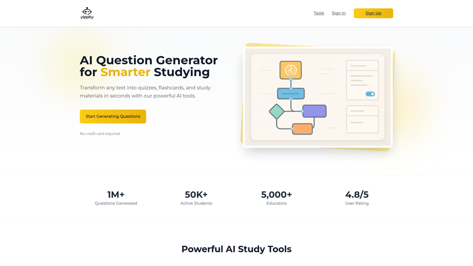 AI Question Generator: Create Multiple Choice, True/False Questions & Study Tools | Yippity