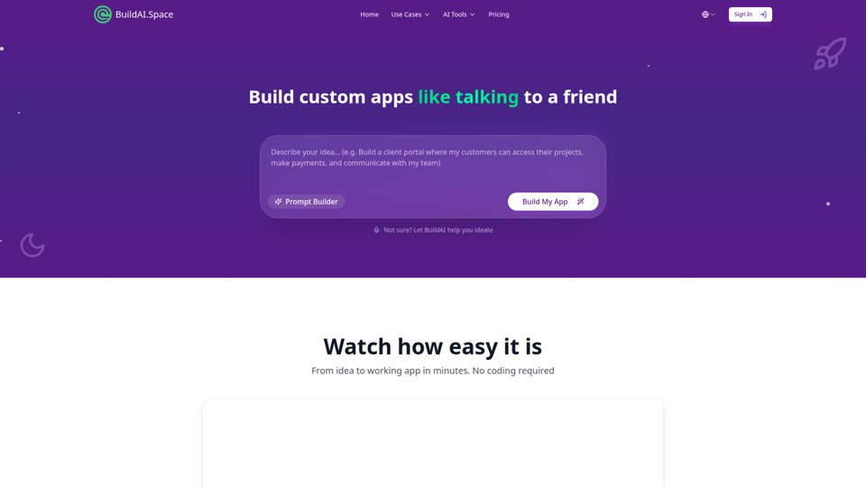 BuildAI - 几分钟内构建 AI 应用，无需编程