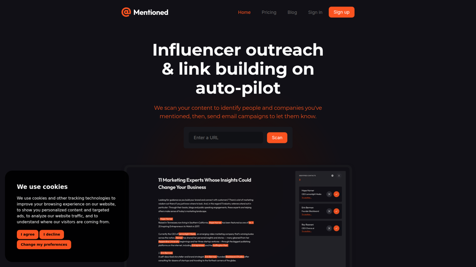 Mentioned - Automating email outreach for your blog