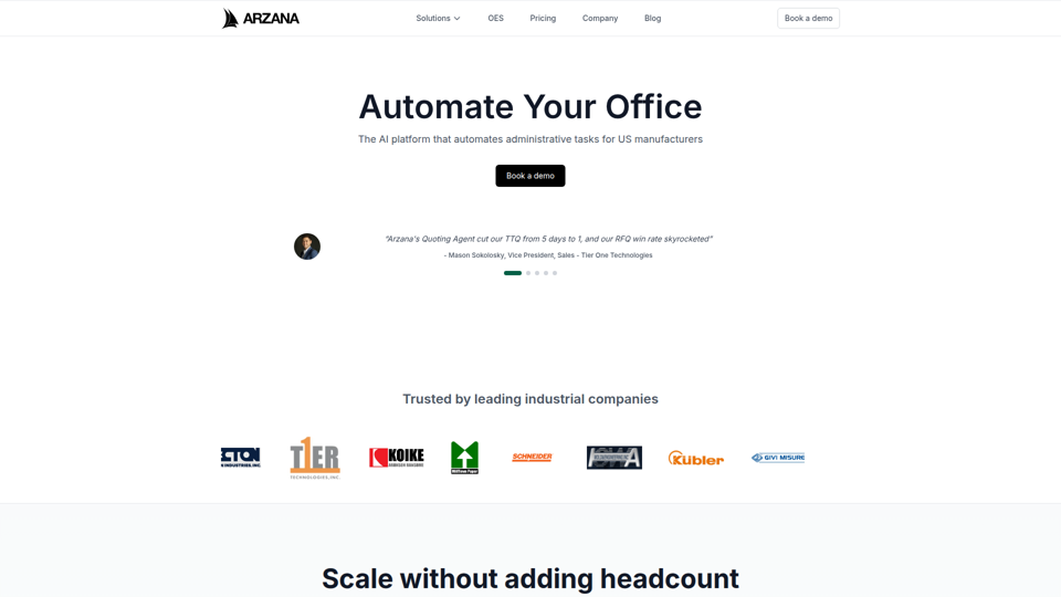 Arzana - Office Execution System (OES) for US Manufacturers & Distributors