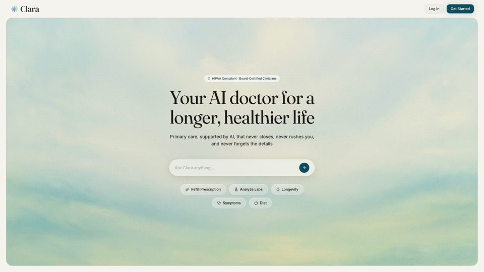 Clara — Your AI Doctor for a Longer, Healthier Life
